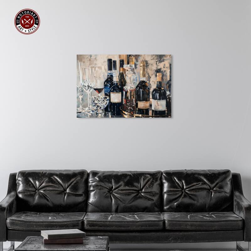 Notoriart Bar Table Classics Gallery Wrapped Bar Cart Art For Men