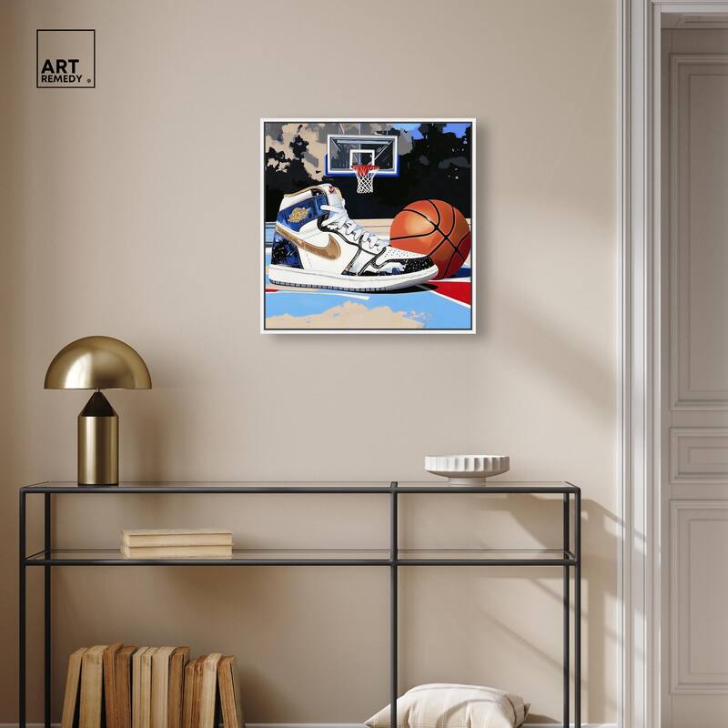 Basketball Court Blues Canvas by Art Remedy