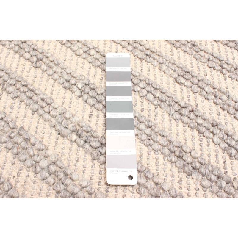 ECARPETGALLERY Braid weave Sienna Grey Wool Rug - 5'3 x 7'9