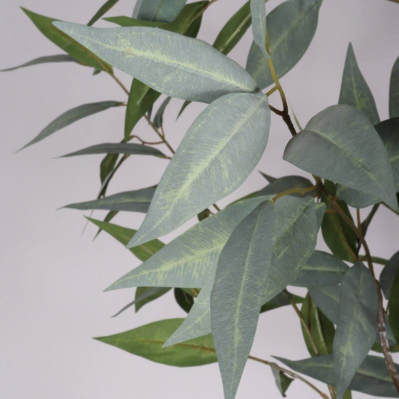 5FT Artificial Eucalyptus Tree in Black Pot - Lifelike Indoor Faux Plant for Home & Office