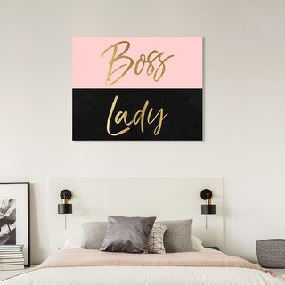 Oliver Gal 'Boss Lady Pink and Gold' Typography and Quotes Wall Art Canvas  Print Beauty Quotes and Sayings - Pink, Black - Bed Bath & Beyond -