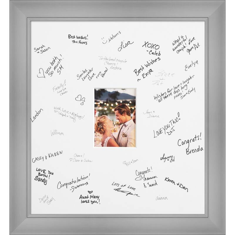 Flair Signature Mat Picture Frame - Autograph Photo Frame Guest Book Alternative for Weddings, Graduations, or Retirement