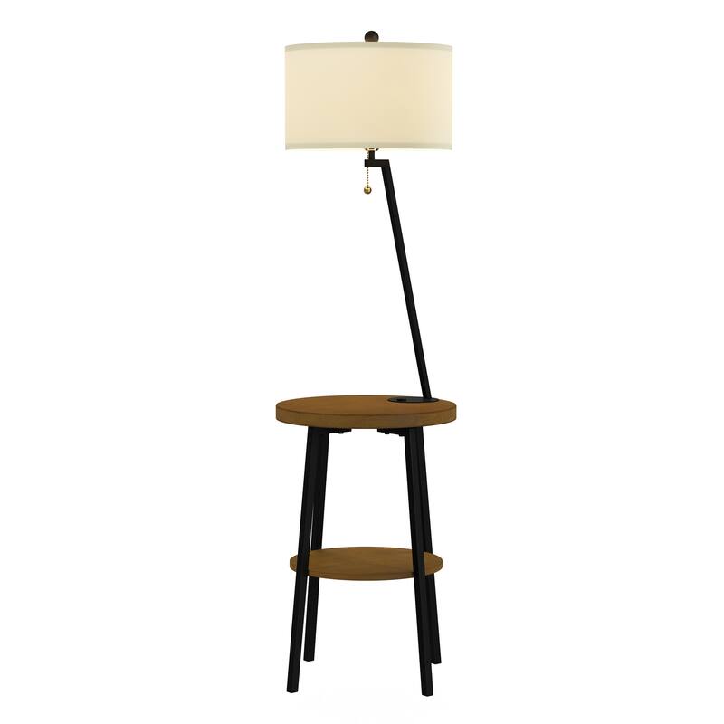 Lavish Home Modern Floor Lamp with Table - (L) 17.25" x (W) 17.25" x (H) 58"