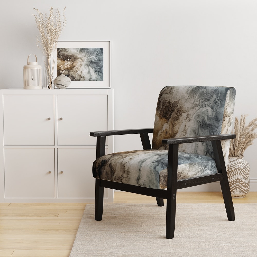 Designart "Segment Layers of Marbled Rock" Upholstered Fractals Accent Chair and Arm Chair