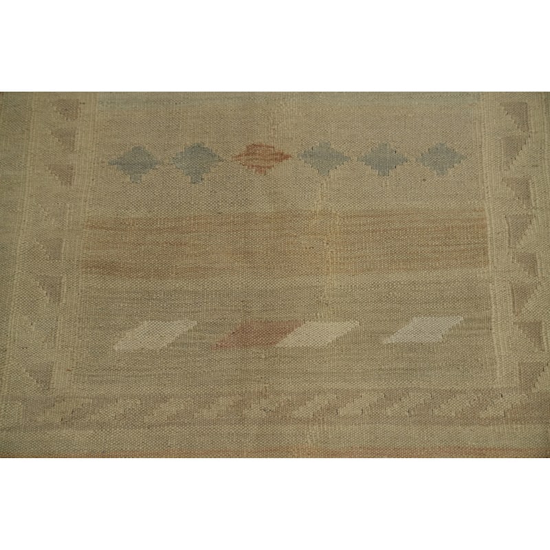 Hand Woven Oriental 100% Wool Carpet Southwestern Tribal Multi-Colored Kilim Area Rug - 5' 11'' X 3' 11''