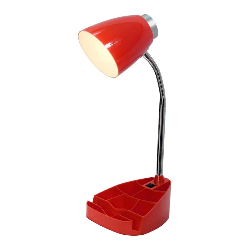 Gooseneck Organizer Desk Lamp with iPad Stand - 18.5" - Red