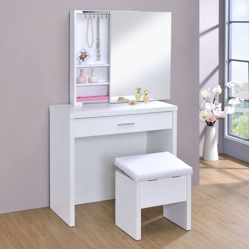 Harvey Contemporary 3-piece Vanity Set with Lift-Top Stool