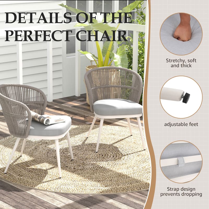 Outdoor 2-piece Dining Chair with Cushion