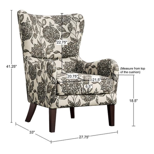 dimension image slide 1 of 2, Madison Park Leda Swoop Wing Chair