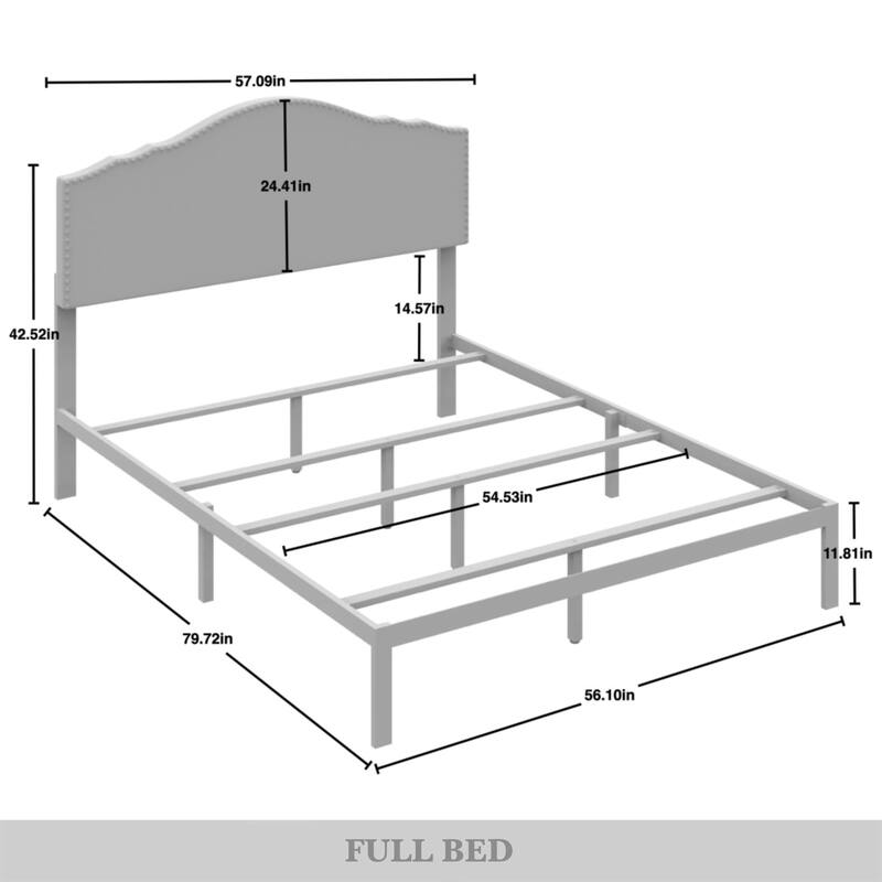 CraftPorch Traditional Upholstered Bed with Nightstand and Bench 3-pieces Bedroom Set