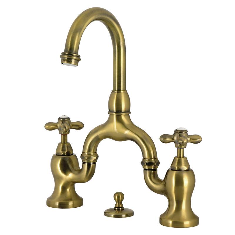 Kingston Brass KS799.AX English Country 1.2 GPM Bridge Bathroom Faucet - Antique Brass