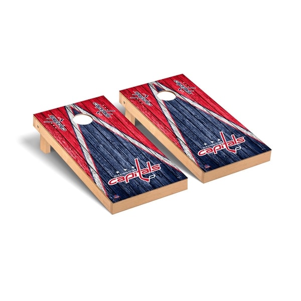 slide 2 of 5, Washington Capitals NHL Triangle Cornhole Board Set Include Carrying Case