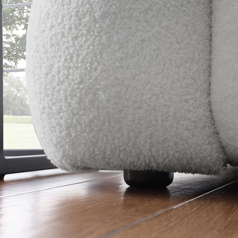 Wayna Modern Style Sofa, Sherpa Thick Cushion Double Sofa