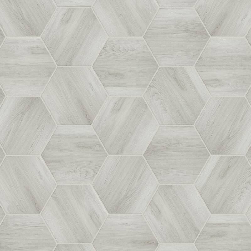 Merola Tile Natura Hex White 14-1/8" x 16-1/4" Porcelain Floor and Wall Tile