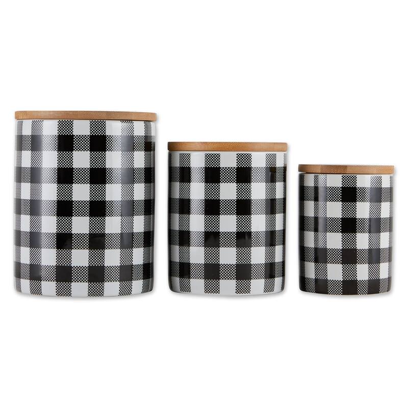 DII Buffalo Check Ceramic Canister (Set of 3)