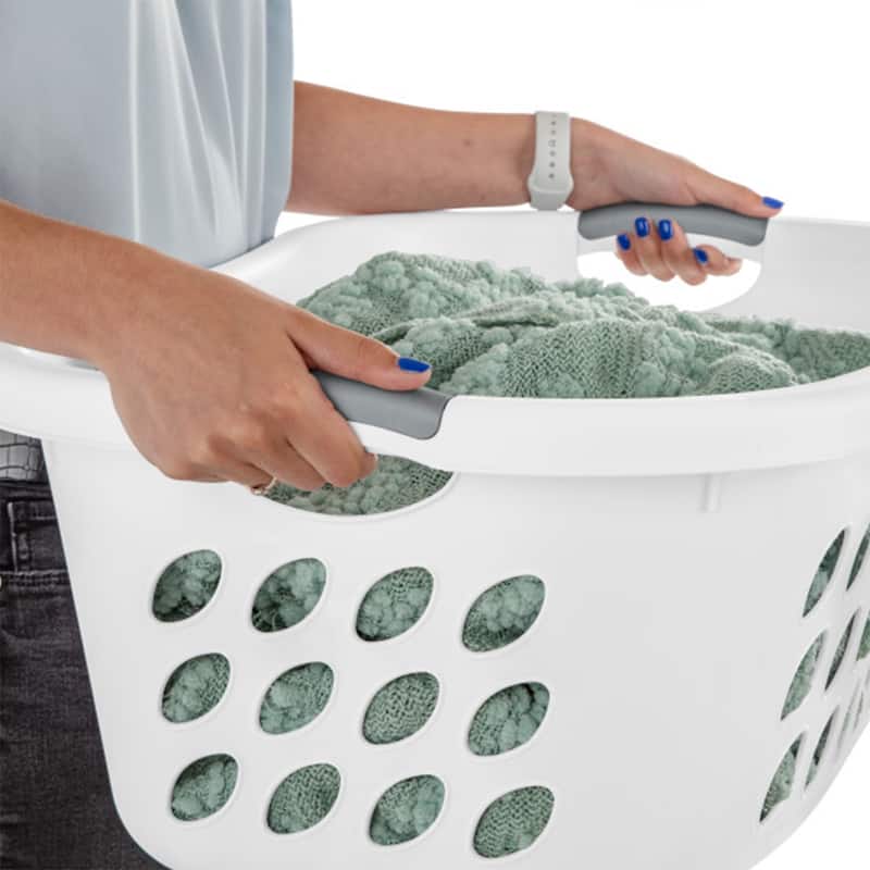 Sterilite Ultra 2 Bushel Plastic Stackable Clothes Laundry Basket, Aqua (6 Pack)