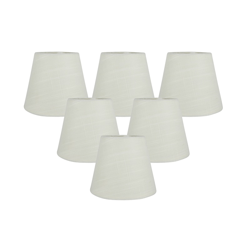 Meriville Linen Clip On Chandelier Lamp Shades, 4-inch by 6-inch by 5-inch - Set of 6 - Sand