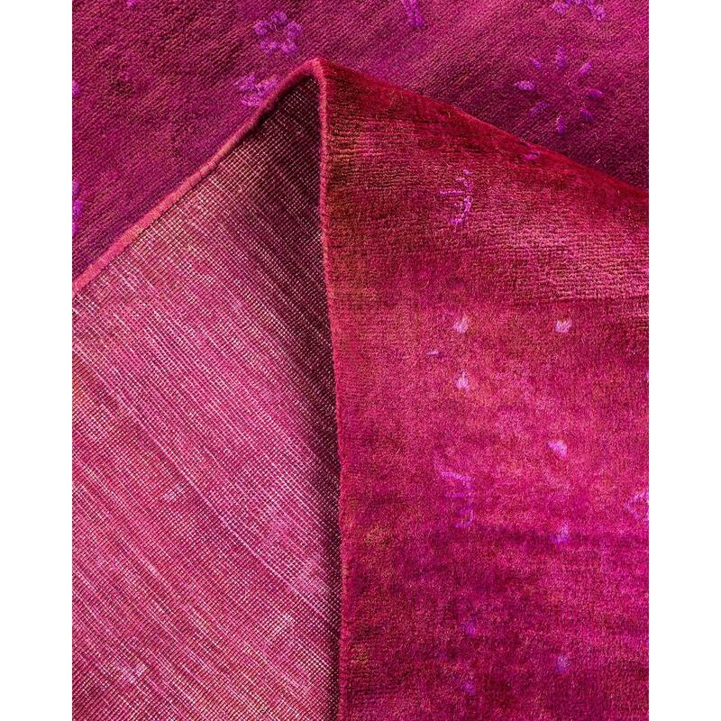 Overton Hand Knotted Wool Vintage Inspired Modern Contemporary Overdyed Red Area Rug - 12' 3" x 17' 5"