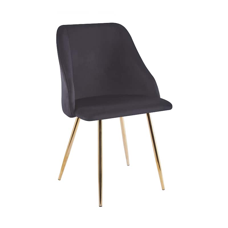 Porthos Home Pema Dining Chairs Set of 2, Velvet, Gold Chrome Legs