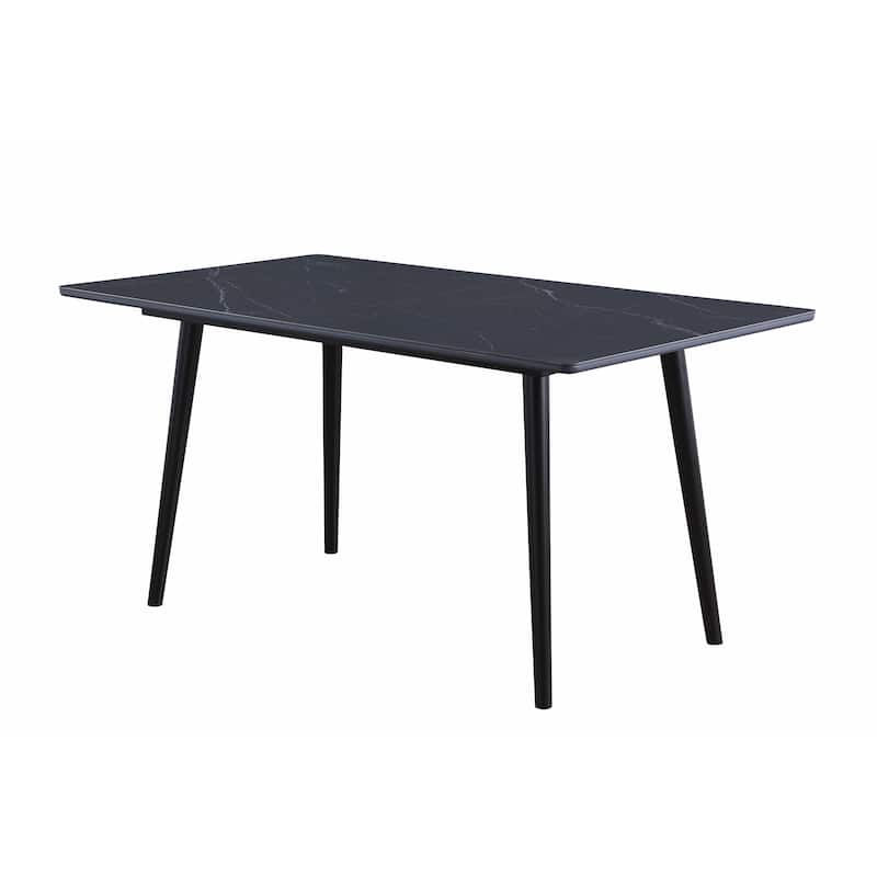 Modern Contemporary Dining Table 1pc Black Sintered Stone Table Stylish Dining Furniture