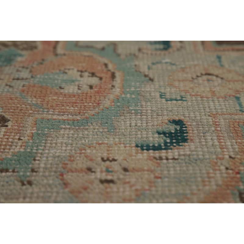 Vintage Orange Tabriz Persian Rug Handmade Traditional Wool Carpet - 6'7" x 9'4"