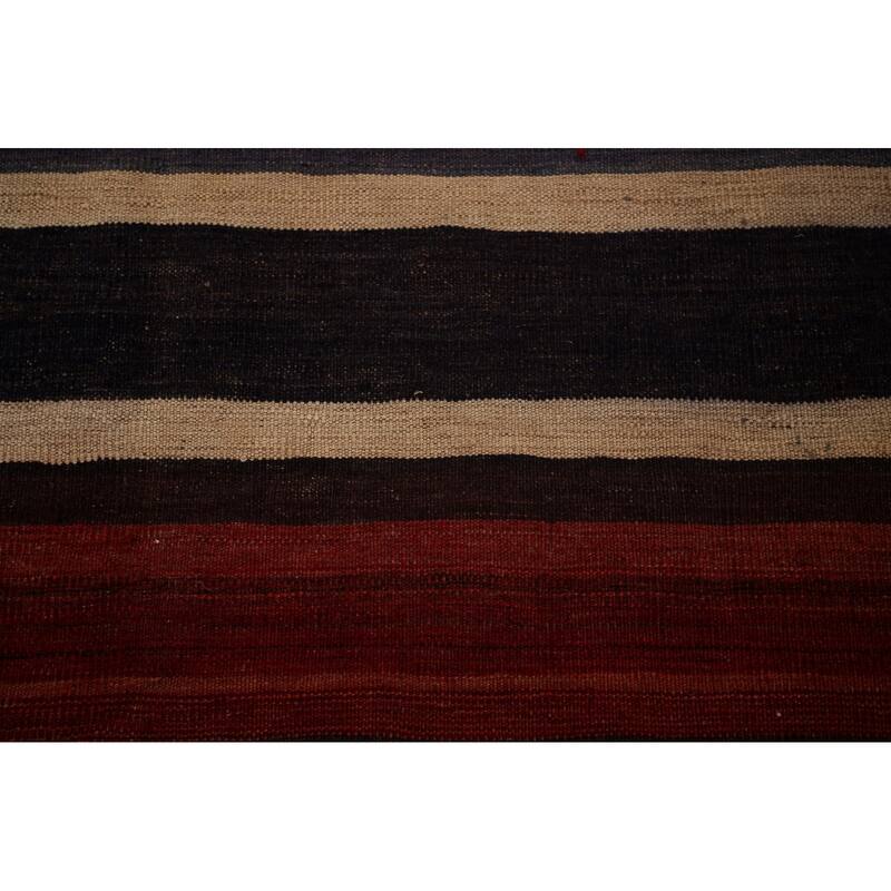 Striped Kilim Persian Area Rug Hand-Woven Wool Carpet - 5'9"x 8'8"