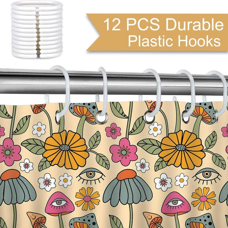 Bathroom Curtain Funky Mushroom Shower Curtain Set 72x72 Inches