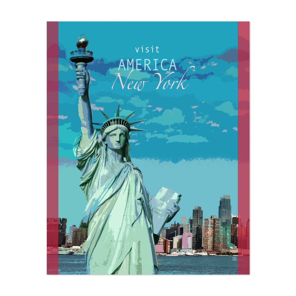 New York Travel poster Visit New York America City Art Print/Poster