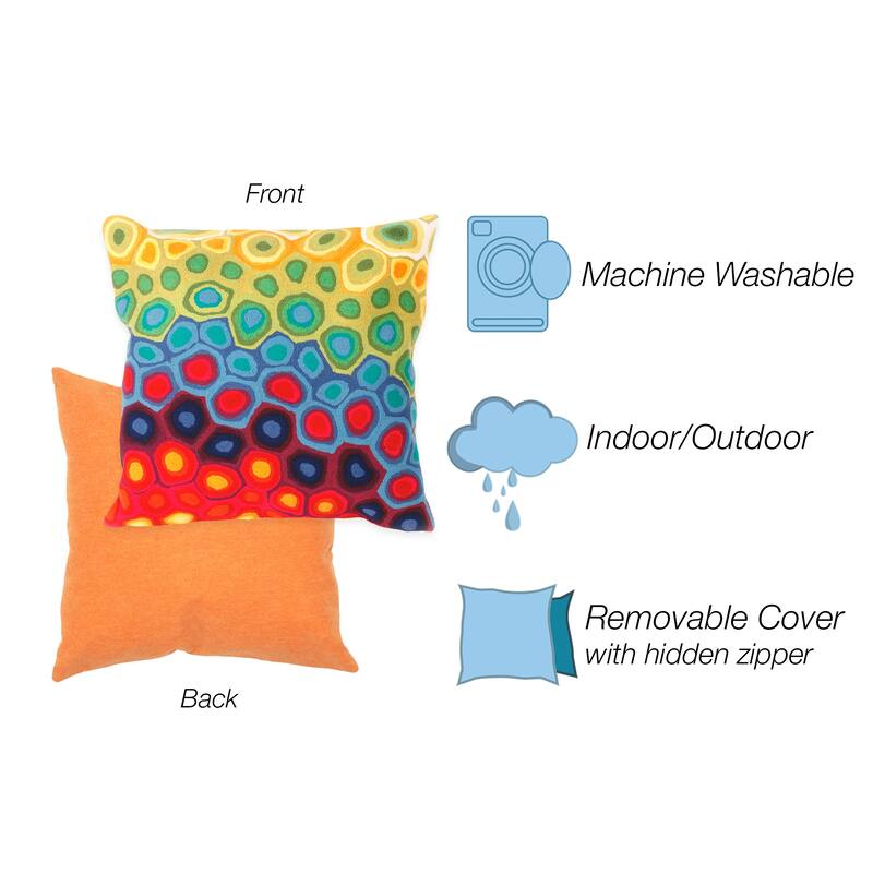 Liora Manne Visions III Pop Swirl Indoor/Outdoor Pillow Multi 12"X20"