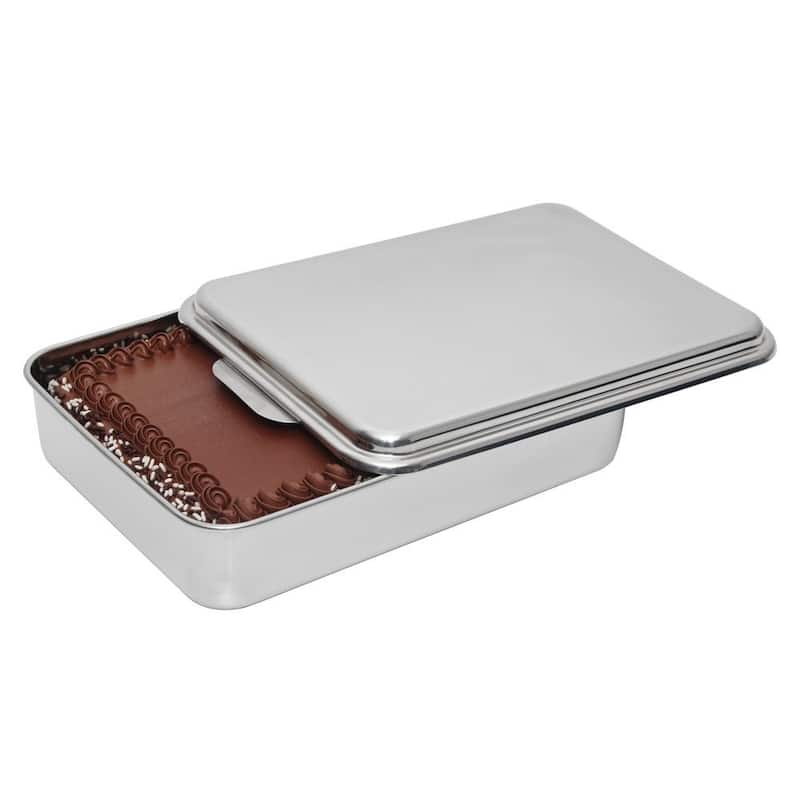 YBM Home Stainless Steel Covered Cake Pan Bakeware with Lid, 2401