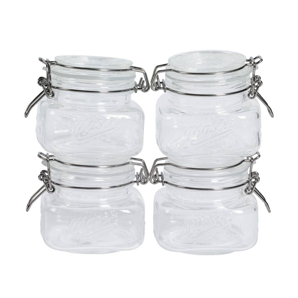 Mason Craft & More 10oz (0.3L) Preservative Jars w/ Clamp Lids - Set of 4 - N/A