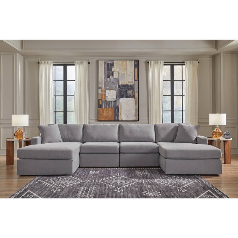 Signature Design by Ashley Modmax 4-Piece Double Chaise Sectional - 142"W x 68"D x 36"H