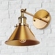 preview thumbnail 2 of 12, Industrial Brass Wall Sconce with Metal Cone Shade