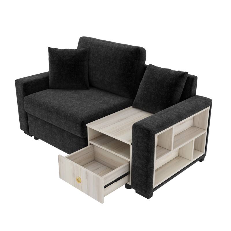Christopher Knight Home - Havencrest 63.2" Modern Upholstered Modular Sofa Chair with Storage Armrest Center Console