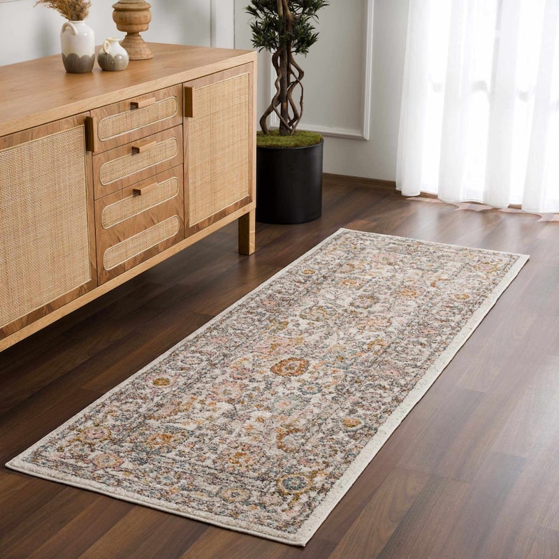 Hauteloom Herstmonceux Living Room, Bedroom Area Rug - Camel, Charcoal, Dusty Pink - 2' x 2'11" - 2'7" x 10' - Camel, Charcoal, Dusty Pink / Herstmonceux