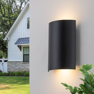 2-Light Black Dimmable Modern LED Outdoor Wall Sconce