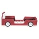 preview thumbnail 28 of 39, Race Car-shaped Frame Upholstered Bed with Wheels, Twin Size Grounded Slat Support Children Floor Bed for Toddler Platform Bed