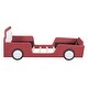 preview thumbnail 7 of 8, Twin Size Kids Car Bed Creativity Wood Platform Bed Frame Cool Red Race Car-Shaped Bed with Guardrail and Headboard for Child