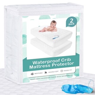 Waterproof Crib Mattress Protector 2 Pack - White - 52" x 28"