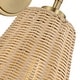 preview thumbnail 9 of 7, 1-Light Boho Natural Rattan Hardwired Wall Sconce with Adjustable Swivel Swing Arm