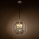 preview thumbnail 2 of 6, 4-Light Modern Clear Globe Ghost Chandelier with Crystal and Champagne Candlestick - W:15.7"