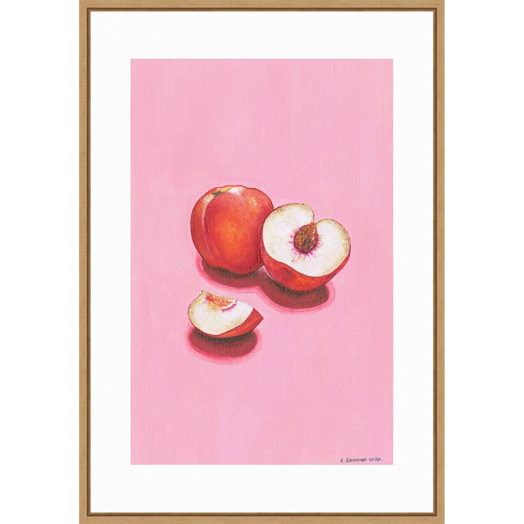 Peaches by Roxanne Moolman Framed Canvas Wall Art Print