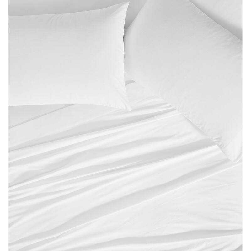 Frye Dusted Denim CVC Sheet Set - White - Queen