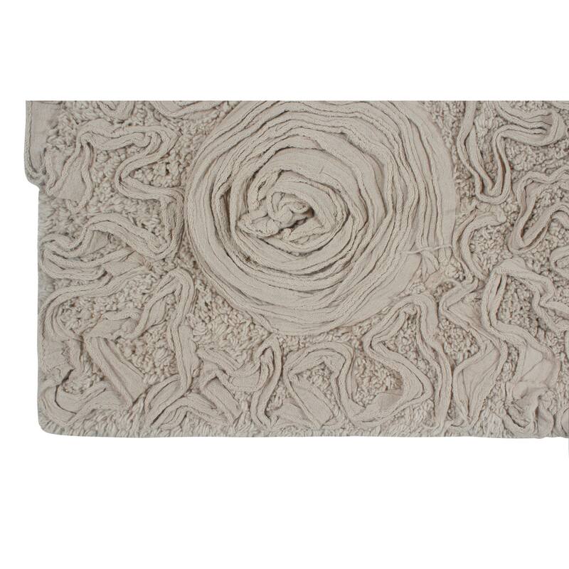 Bell Flower Bathroom Rug, Cotton Soft, Water Absorbent Bath Rug, Non Slip Shower Rug Machine Washable 24"x40" Rectangle