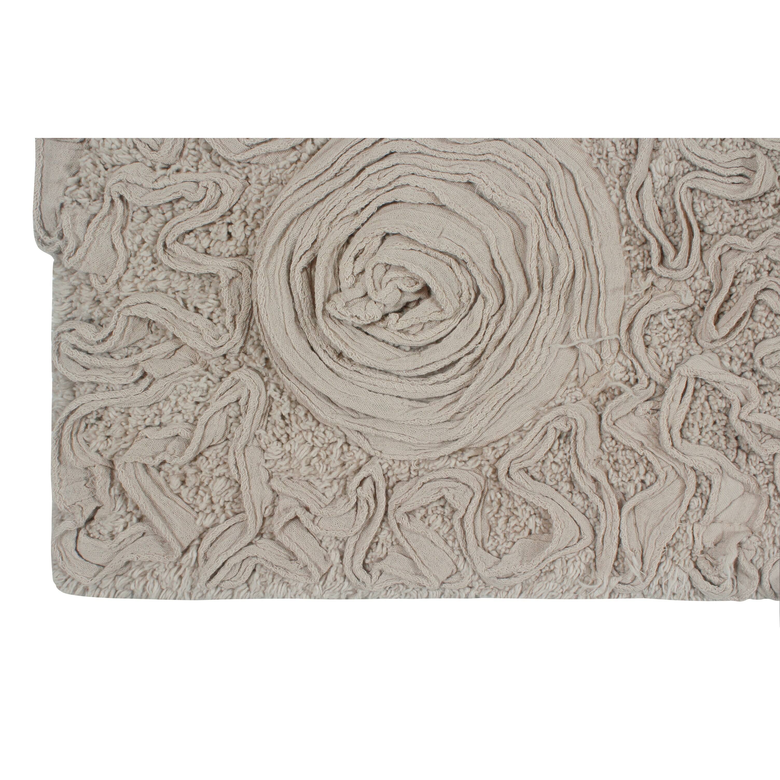 Bell Flower Collection 100% Cotton Non-Slip Bathroom Rug-image