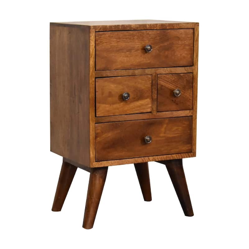 Artisan Furniture Solid Wood 4 Drawer Multi Chestnut Nightstand