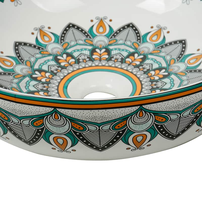 16" Round Artistic Ceramic Vessel Sink