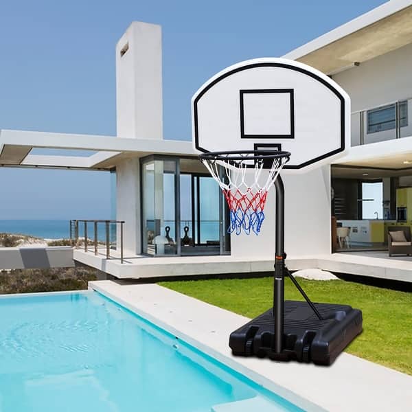 slide 2 of 6, Portable Poolside Basketball Hoop System with 36" Backboard White
