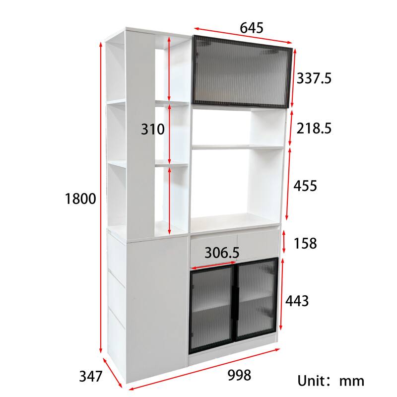 70.87"H Tall Storage Cabinet with Multi-functional Storage Space, Modern Wooden Entrance Organizer for Hallway, Living Room