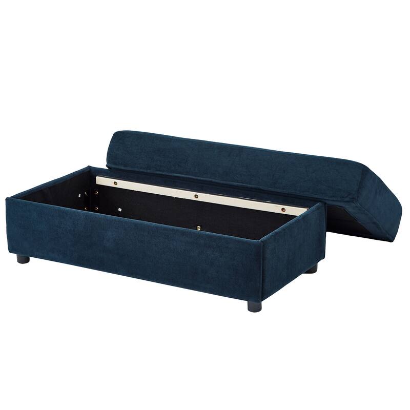 Modern Multifunctional Armchair Chaise Lounge with Movable Ottoman by Harper&Bright Designs